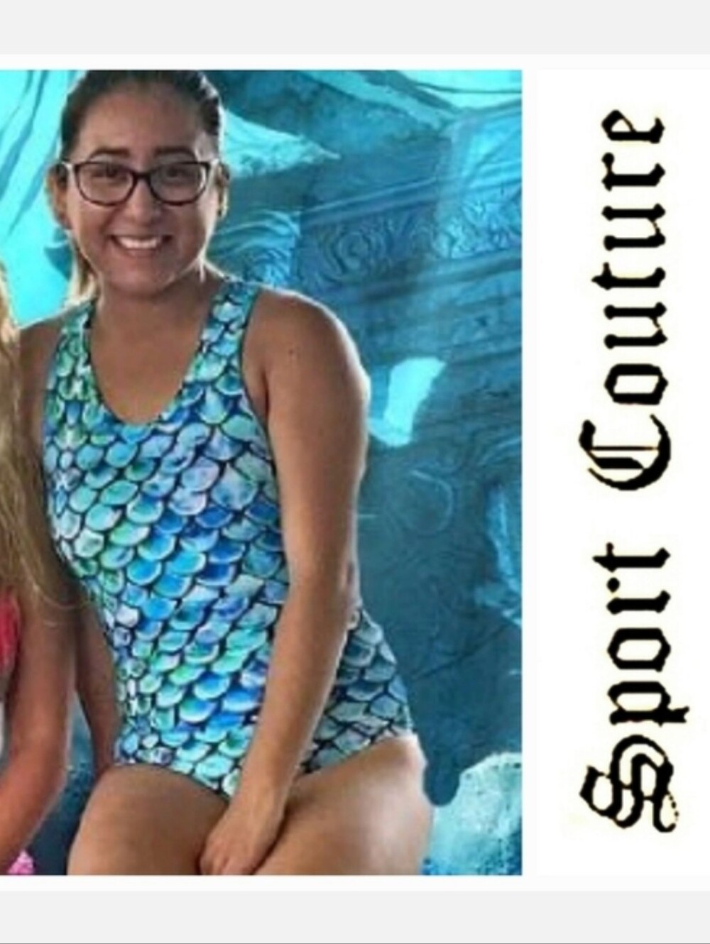 Sport Couture Aqua Blue Mermaid UPF 50+ 1-Piece Swimsuit Sz Youth XL NWT
